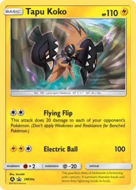 Tapu Koko (PR-SM SM30a) SM Black Star Promos