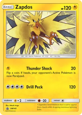 Zapdos (PR-SM SM145) SM Black Star Promos