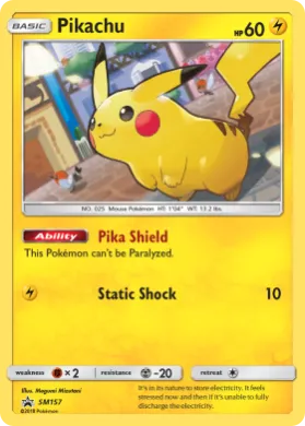 Pikachu (PR-SM SM157) SM Black Star Promos