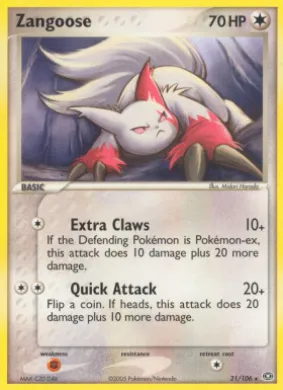 Zangoose (EM 21) EX Emerald