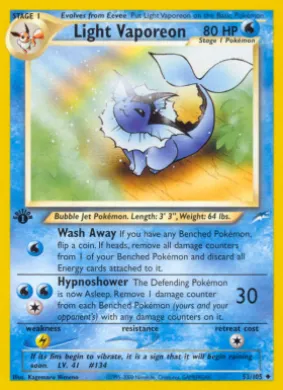 Light Vaporeon (NDE 52) Neo Destiny