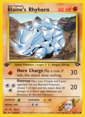 Blaine's Rhyhorn (GC 65) Gym Challenge