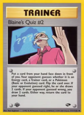 Blaine's Quiz #2 (G2 111) Gym Challenge