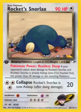 Rocket's Snorlax (G1 33) Gym Heroes