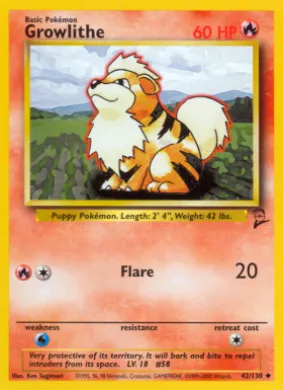 Growlithe (B2 42) Base Set 2