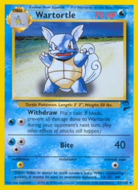 Wartortle (B2 63) Base Set 2