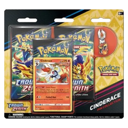 Crown Zenith: Cinderace Pin Collection 3-Pack Blister