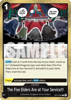 The Five Elders Are at Your Service!!! (OP13 OP13-096) Carrying on His Will