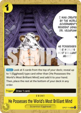 He Possesses the World's Most Brilliant Mind (PRB02 OP07-114) One Piece Card The Best Vol.2