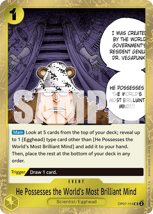 He Possesses the World's Most Brilliant Mind OP07-114 One Piece card