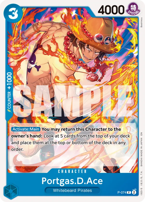 Portgas.D.Ace P-074 Alt Art One Piece card