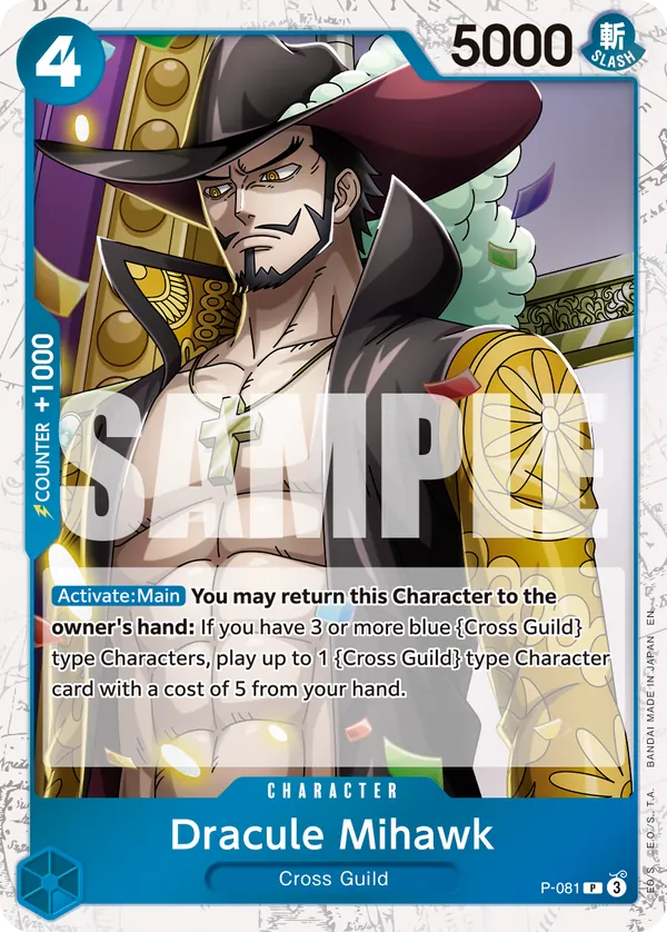 Dracule Mihawk P-081 Alt Art One Piece card