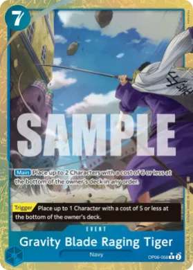 Gravity Blade Raging Tiger (PRB02 OP06-058) One Piece Card The Best Vol.2