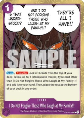 I Do Not Forgive Those Who Laugh at My Family!!! (OP10 OP10-078) Royal Blood