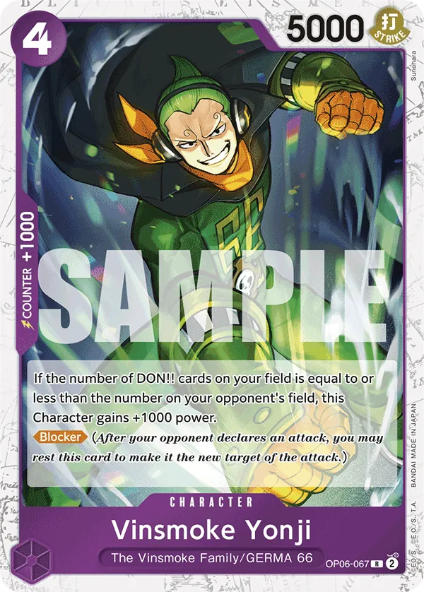 Vinsmoke Yonji OP06-067 Alt Art One Piece card