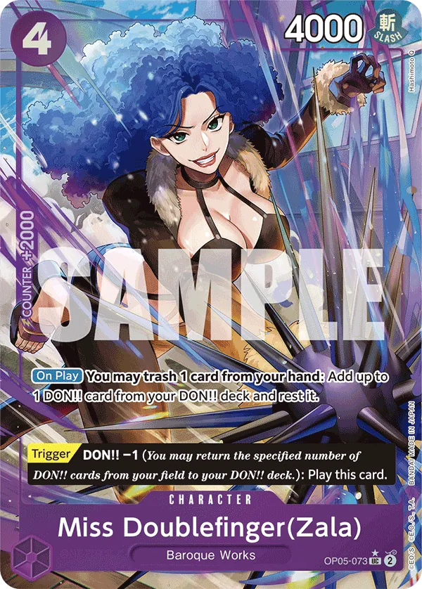 Miss Doublefinger(Zala) OP05-073 Alt Art One Piece card