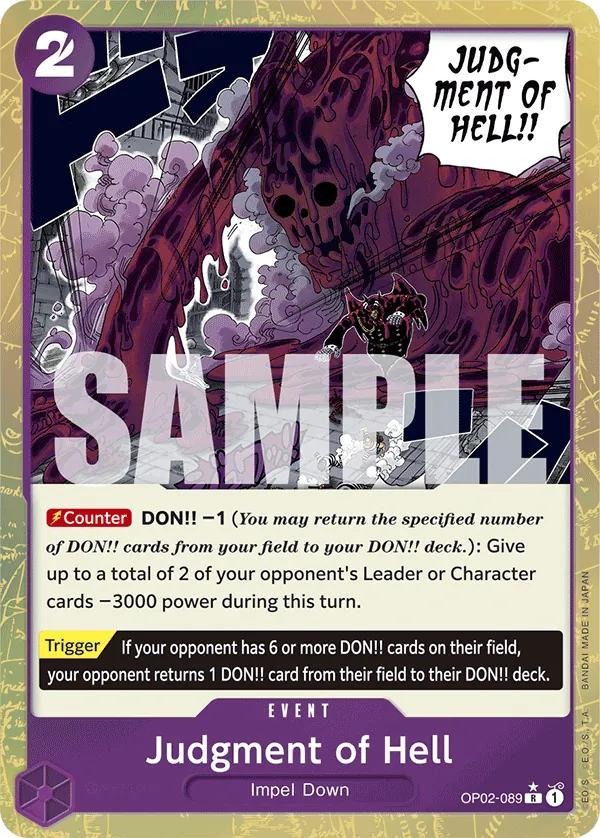 Judgment of Hell OP02-089 One Piece card