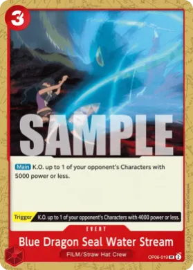 Blue Dragon Seal Water Stream (OP06 OP06-019) Wings of the Captain