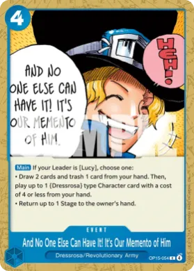 And No One Else Can Have It! It's Our Memento of Him (OP15 OP15-054) Adventure on Kami's Island