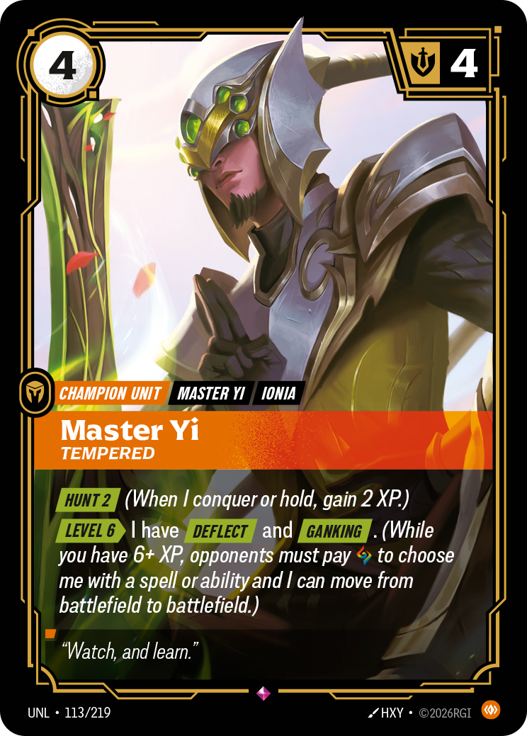 Master Yi, Tempered – V.1 - Rare