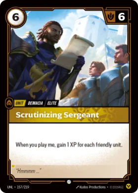 Scrutinizing Sergeant ( UNL-157/219) Unleashed