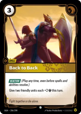 Back to Back ( OGN-206/298) Origins Main Set