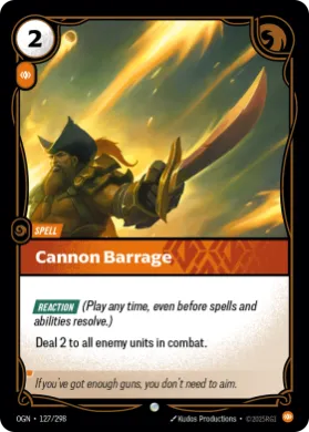 Cannon Barrage ( OGN-127/298) Origins Main Set