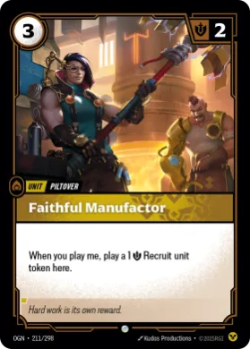 Faithful Manufactor ( OGN-211/298) Origins Main Set