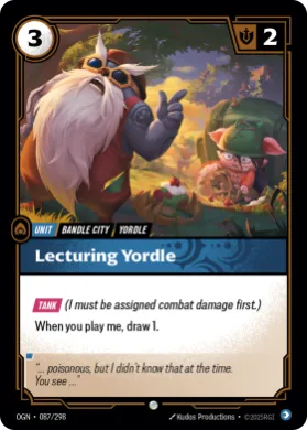 Lecturing Yordle ( OGN-087/298) Origins Main Set