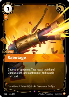 Sabotage ( OGN-156/298) Origins Main Set