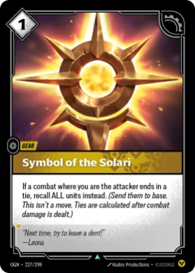 Symbol of the Solari ( OGN-227/298) Origins Main Set