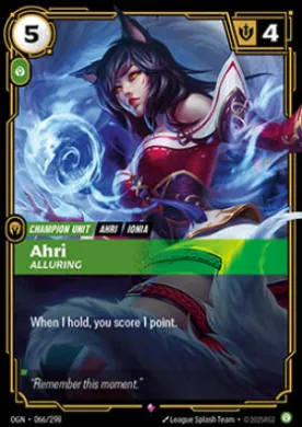Ahri, Alluring ( OGN-066/298) Origins Main Set
