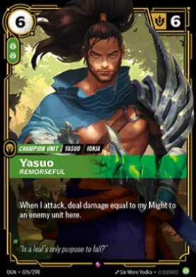 Yasuo, Remorseful ( OGN-076/298) Origins Main Set