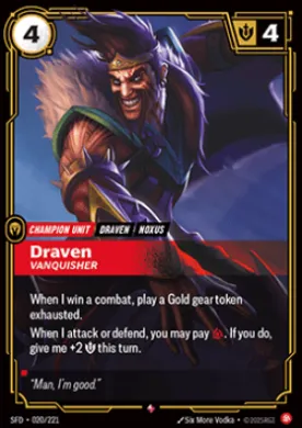 Draven, Vanquisher (SFD SFD-020/221) Spiritforged