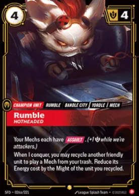 Rumble, Hotheaded (SFD SFD-026a/221) Spiritforged