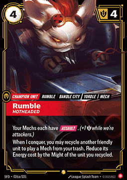 Rumble, Hotheaded – V.2 - Showcase