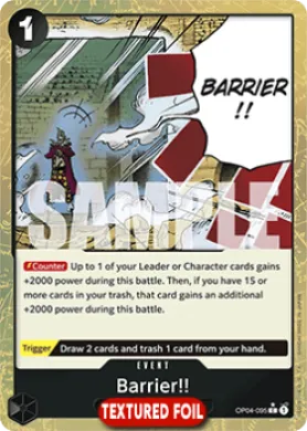 Barrier!! (PRB01 OP04-095) One Piece Card The Best