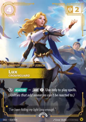 Lux, Crownguard (OGN 014) Origins: Promos