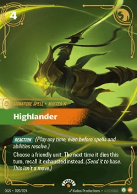 Highlander (OGN 020) Origins: Promos