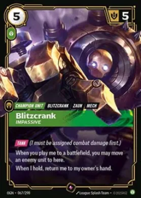 Blitzcrank, Impassive (OGN 067) Origins: Promos