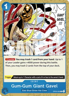 Gum-Gum Giant Gavel (PRB01 OP03-055) One Piece Card The Best