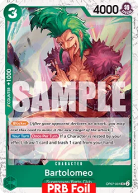 Bartolomeo (PRB02 OP07-031) One Piece Card The Best Vol.2