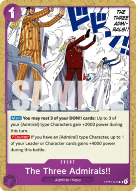 The Three Admirals!! (OP-16 OP16-076) The Time of Battle