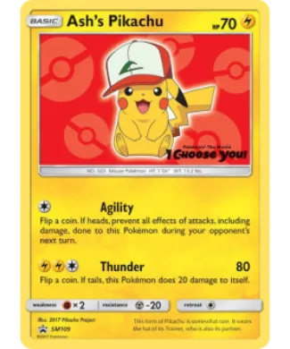 Ash's Pikachu (PR-SM SM109) SM Black Star Promos