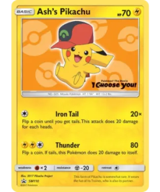 Ash's Pikachu (PR-SM SM110) SM Black Star Promos