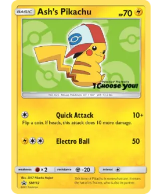 Ash's Pikachu (PR-SM SM112) SM Black Star Promos