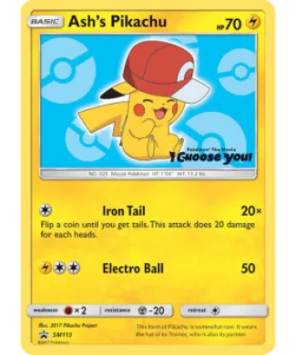 Ash's Pikachu (PR-SM SM113) SM Black Star Promos