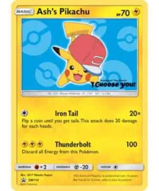 Ash's Pikachu (PR-SM SM114) SM Black Star Promos
