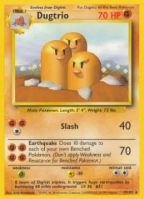 Dugtrio (BS BS 19) Base Set