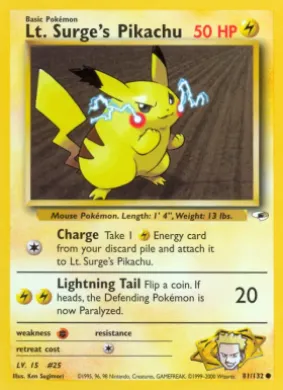 Lt. Surge's Pikachu (GH 81) Gym Heroes